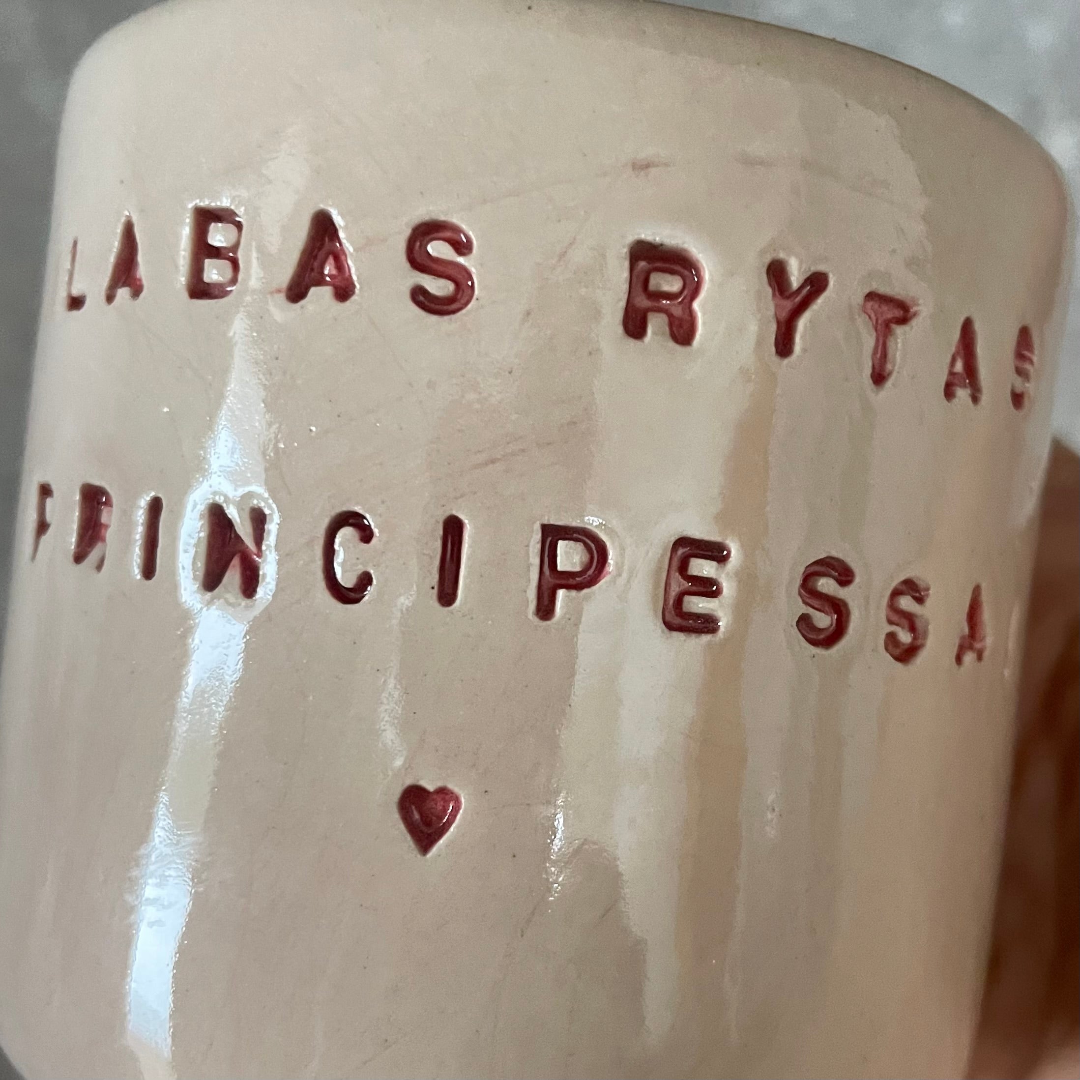 Light pink tumbler mug PRINCIPESSA
