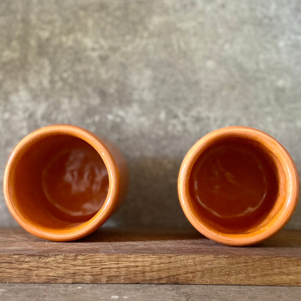 Lovely bright orange mugs with Italian love words