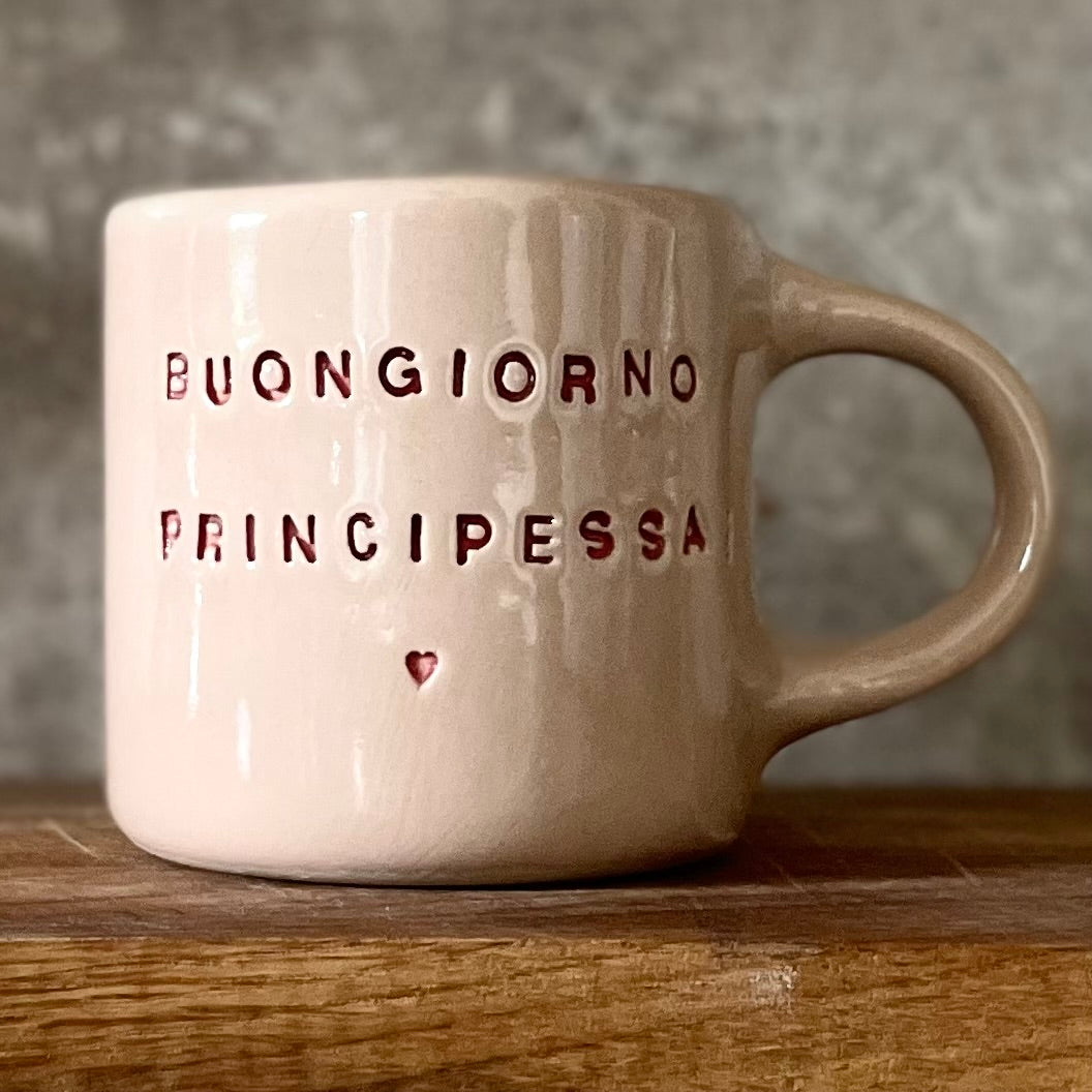 Pink handmade mug for her