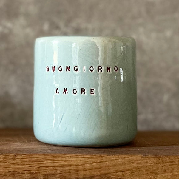 Žydras puodelis Buongiorno amore