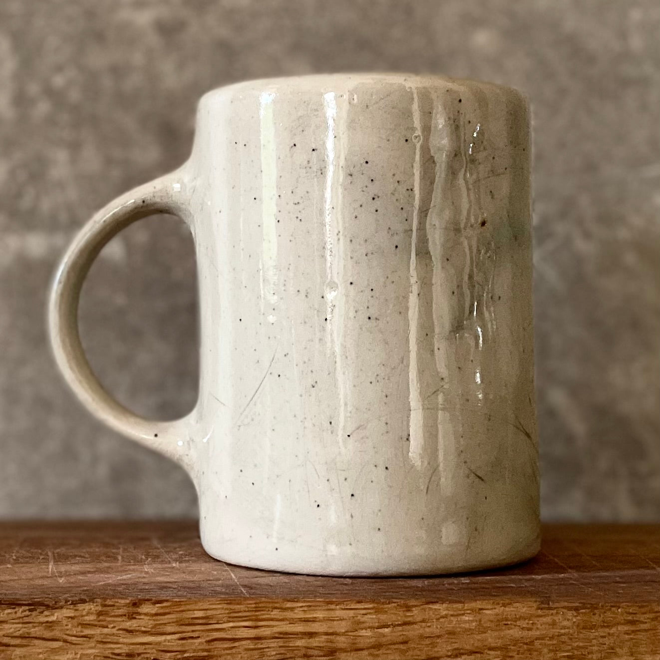 Big speckled mug with love saying