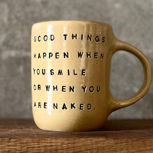 Ceramic coffee mug with funny saying