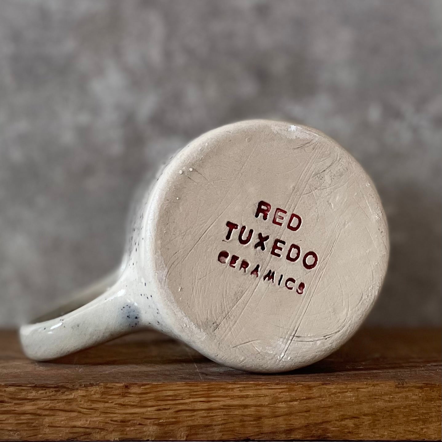 Stoneware mug about being late