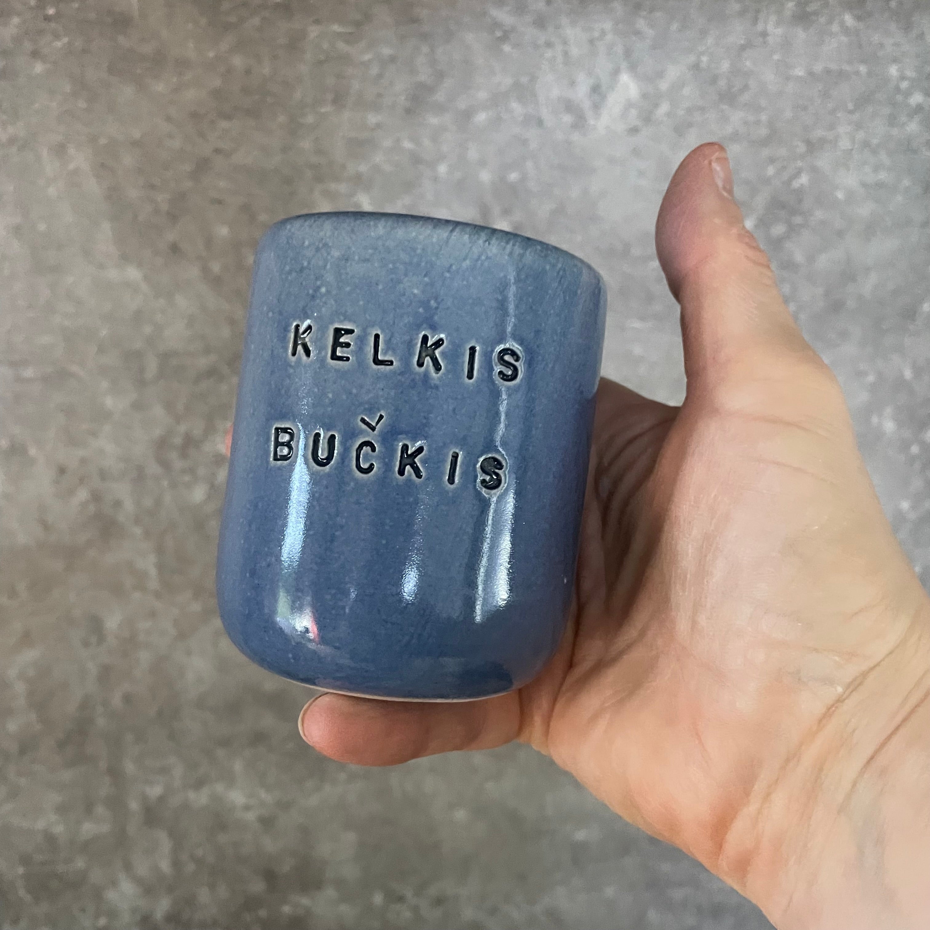 Deep blue mug KELKIS BUČKIS 150 ml