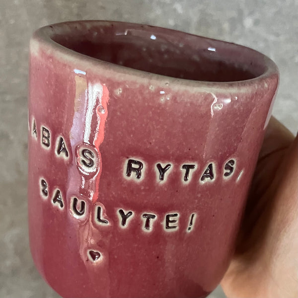 Raspberry mug LABAS RYTAS, SAULYTE