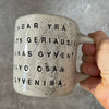 Ceramic mug about time and life