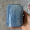Blue ceramic tumbler mug with saying