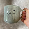 Big blue mug with saying in Lithuanian