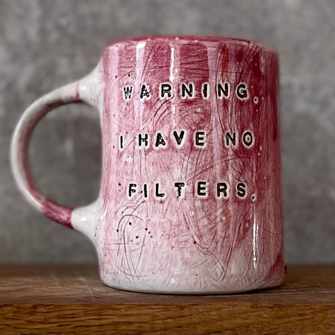 Very irregularly pink mug WARNING