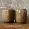 Set of two brown espresso mugs