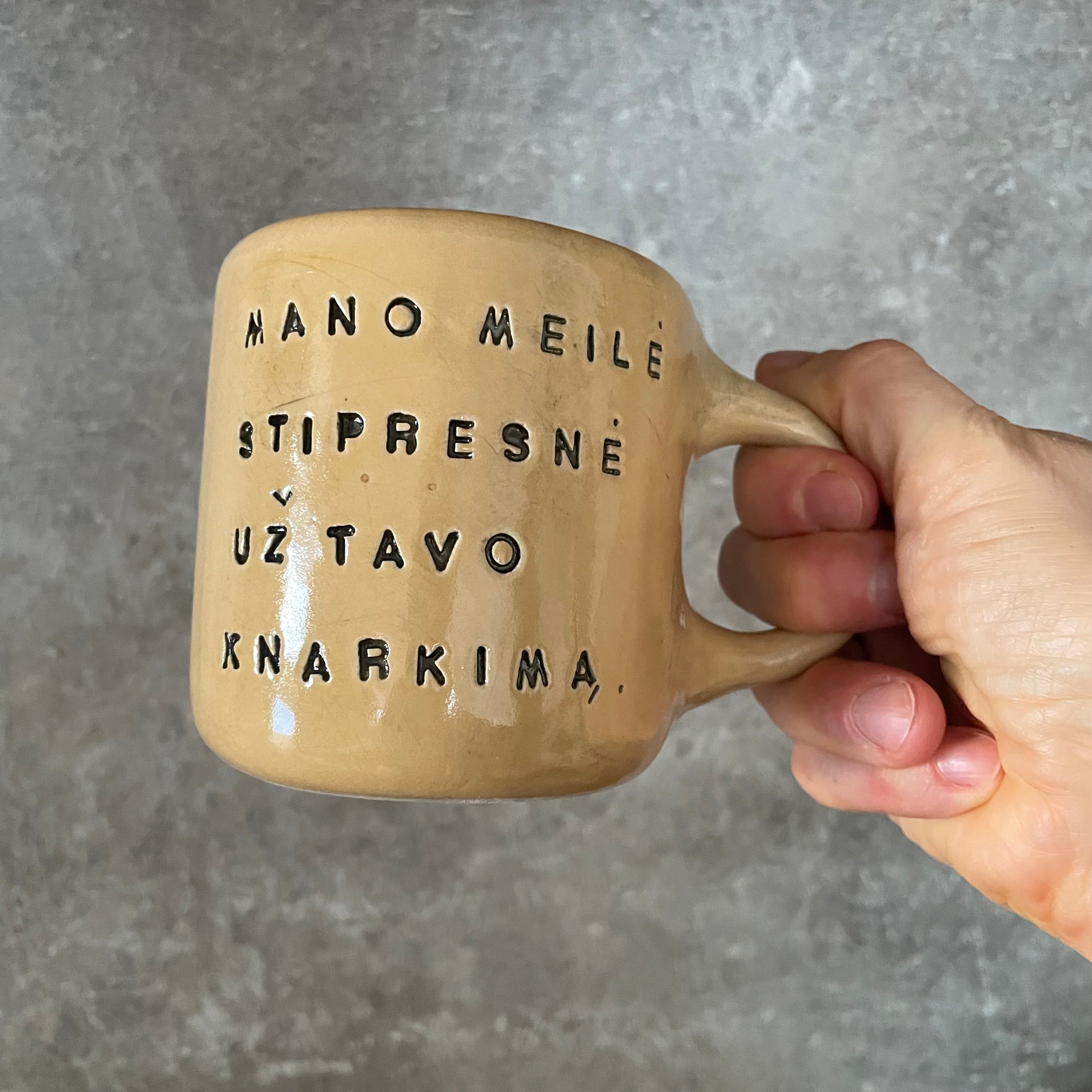 Yellow mug with lovely saying