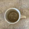 White medium ceramic mug with words about work - twin