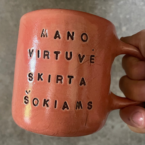 Pink mug with saying about dance
