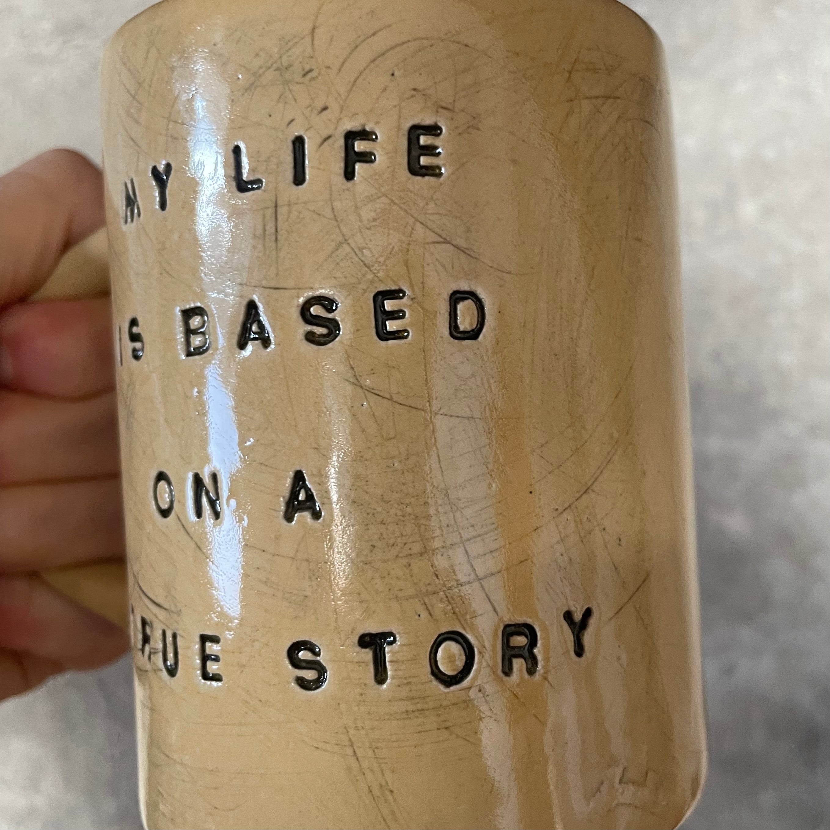 Yellow mug MY LIFE