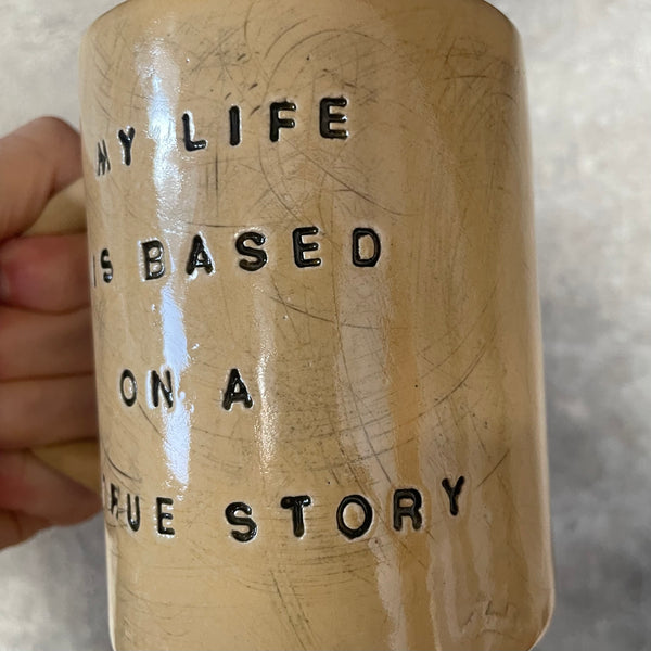 Yellow mug MY LIFE