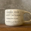 Ceramic coffee mug with quote by Kafka
