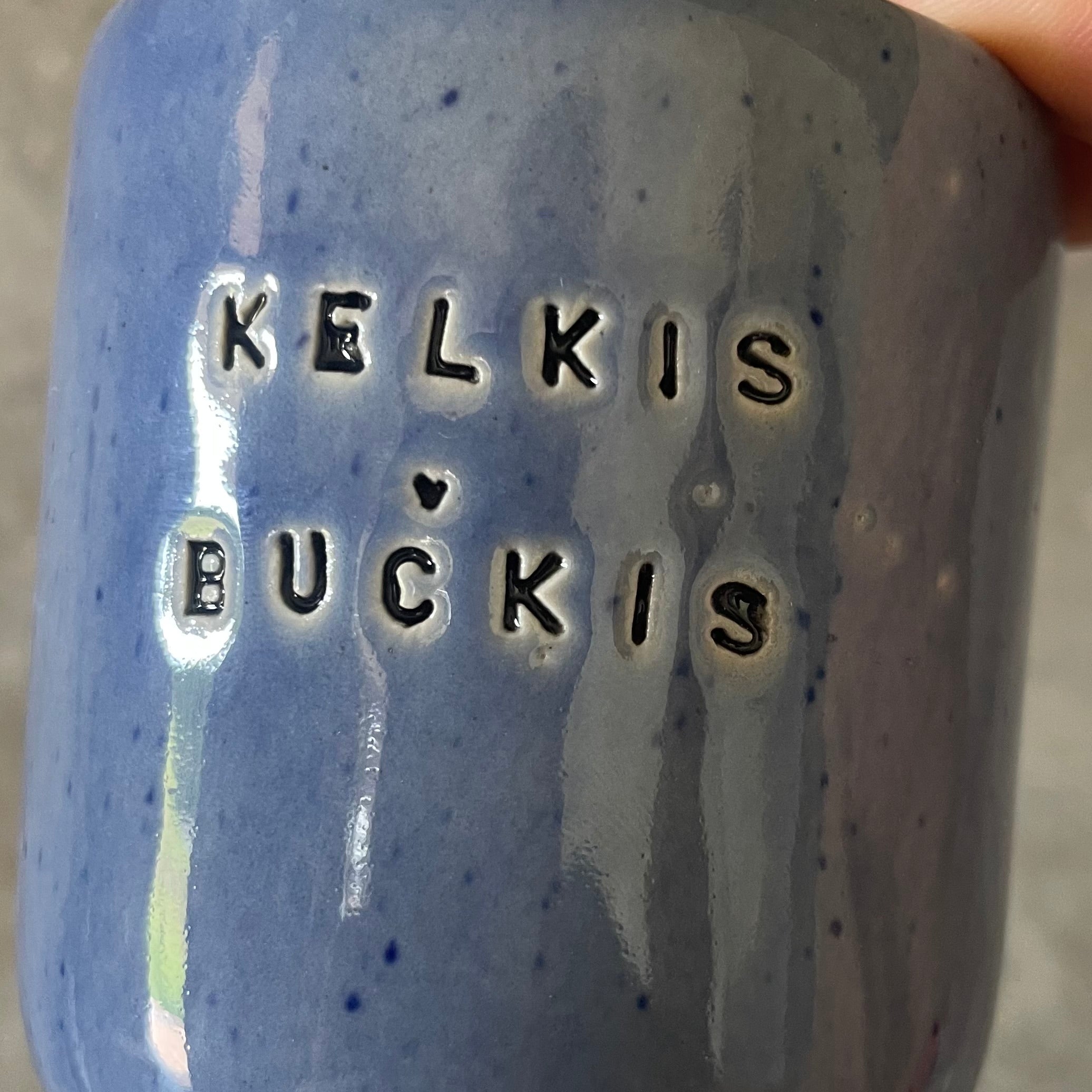 Tiny blue mug KELKIS BUČKIS