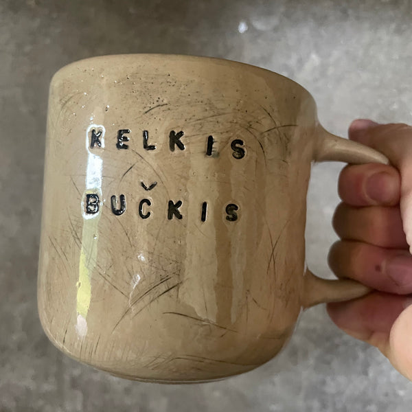 Big beige mug KELKIS BUČKIS