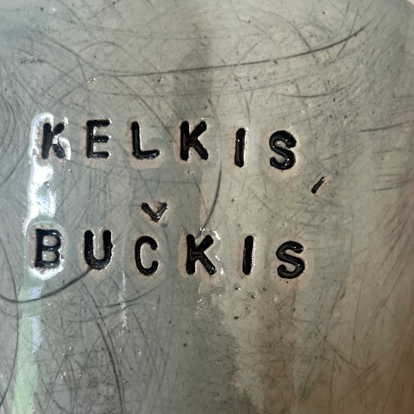 Big blue mug with saying in Lithuanian