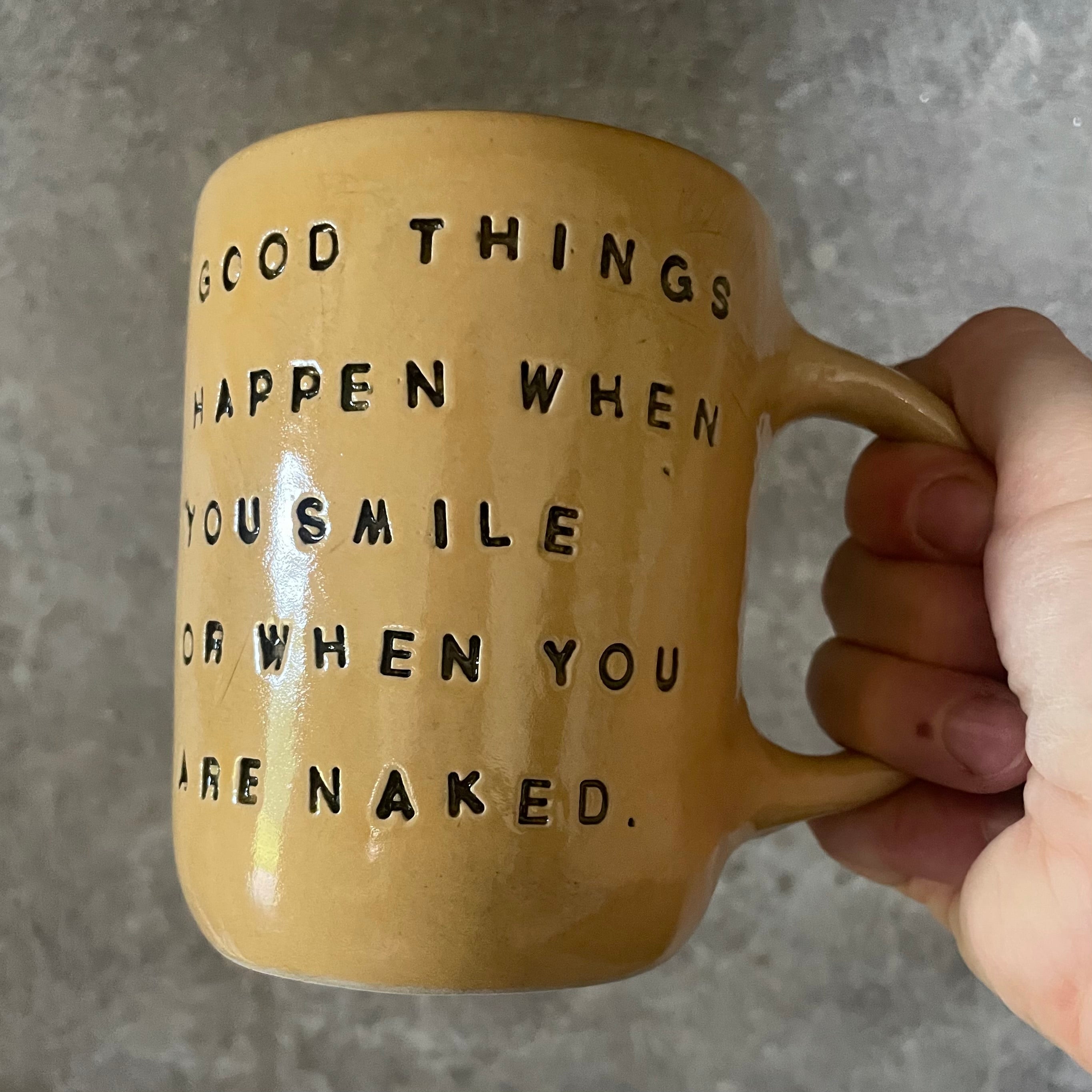 Ceramic coffee mug with funny saying