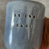 Small blue affirmation mug AŠ RAMI