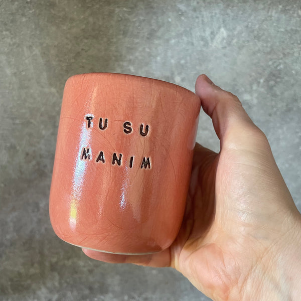 Du vidutiniai puodeliai "Tu su manim" "Aš su tavim"