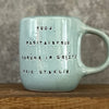 Blue mug with funny phrase in Lithuanian