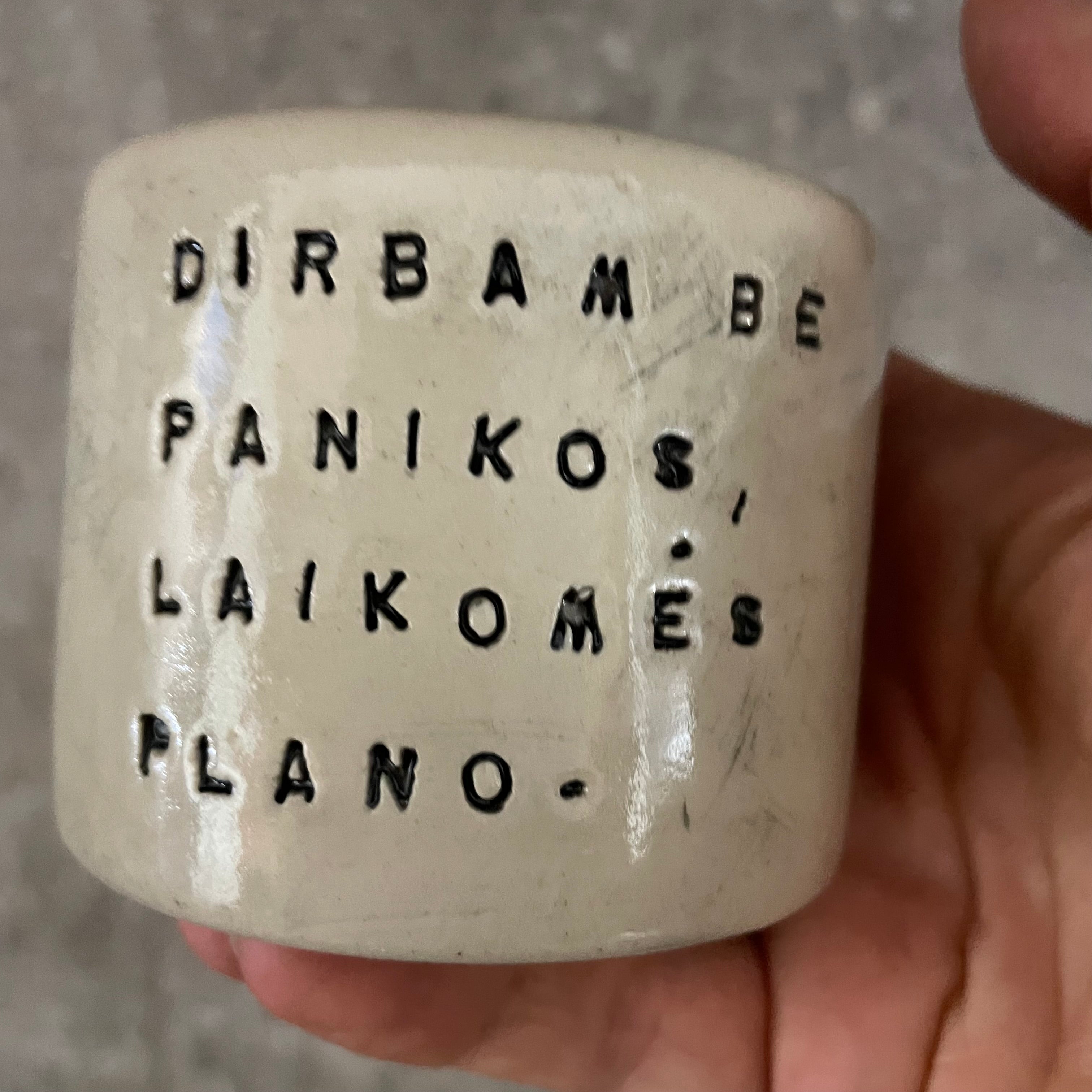 Small espresso mug with words about work