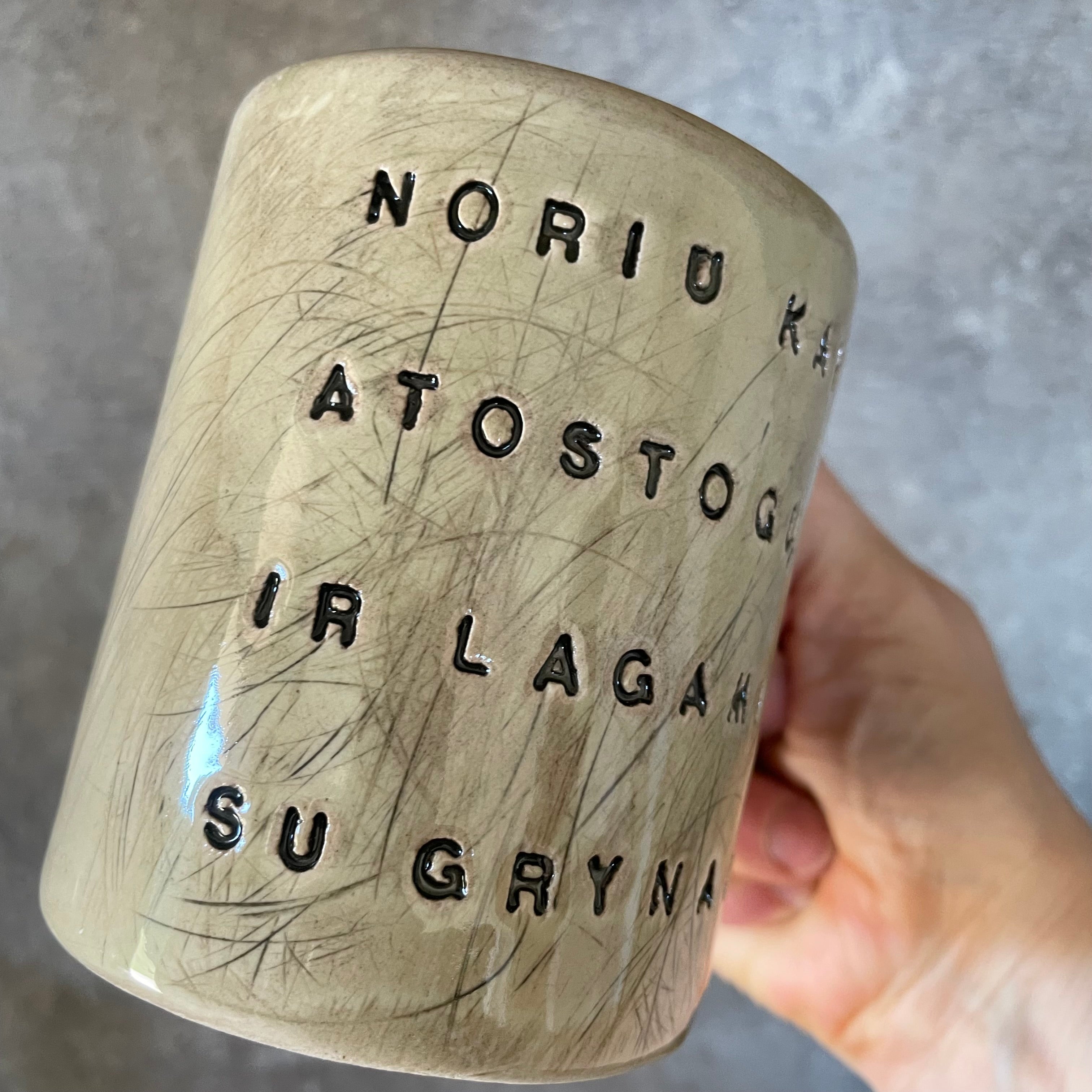 Mug with funny saying in Lithuanian