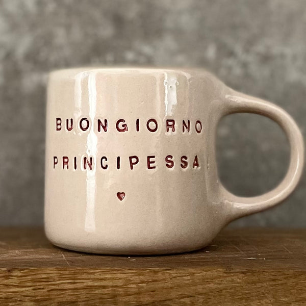 Pink handmade mug for her