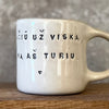 Pale mug with words of gratitude