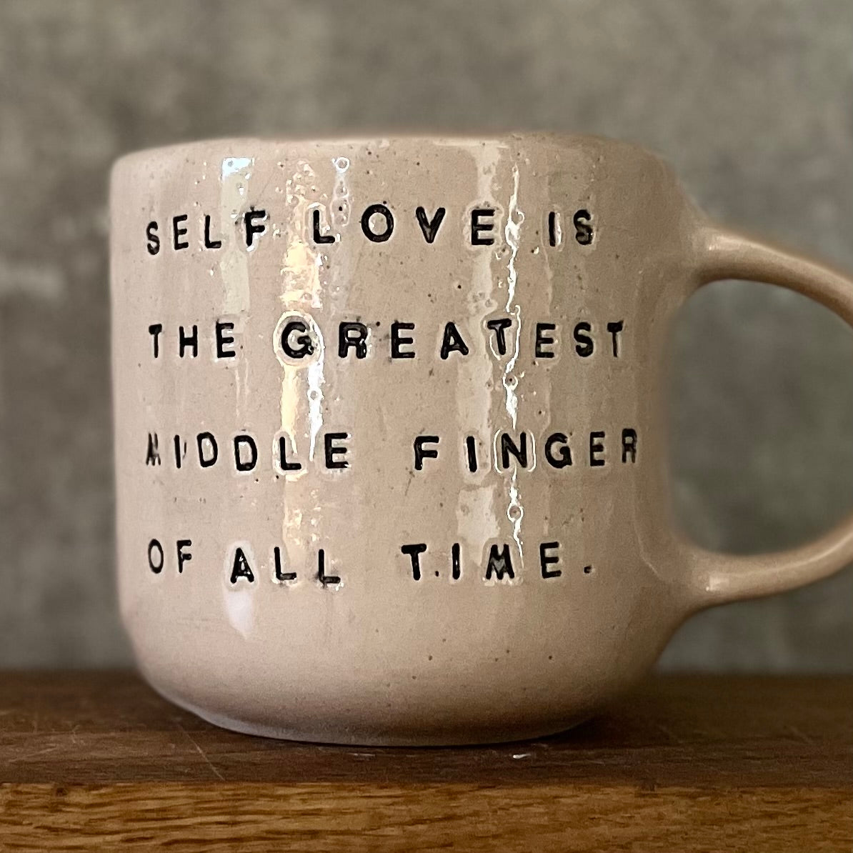 Big and heavy self love mug