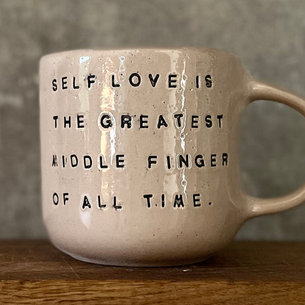 Big and heavy self love mug