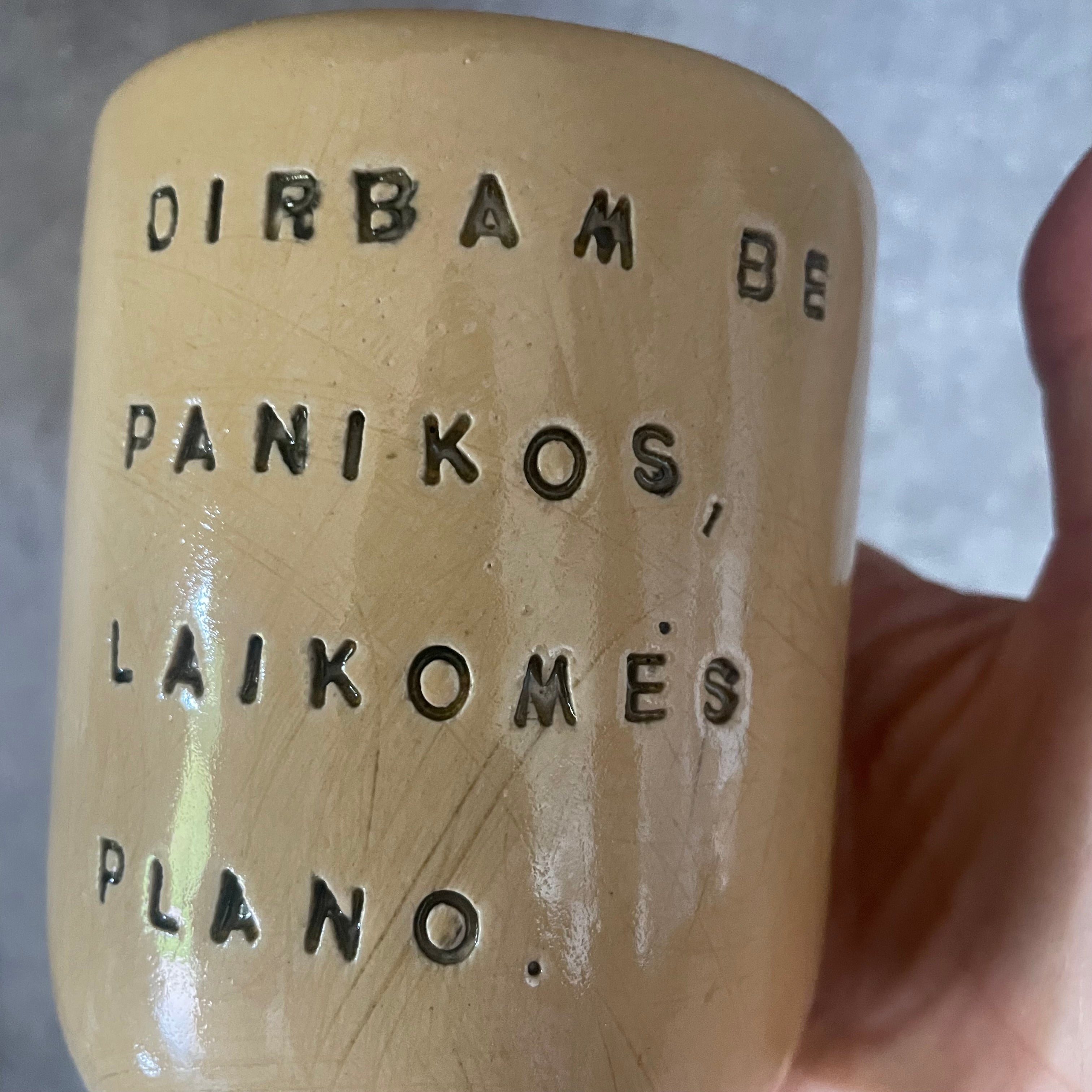 Yellow big tumbler mug with saying about work