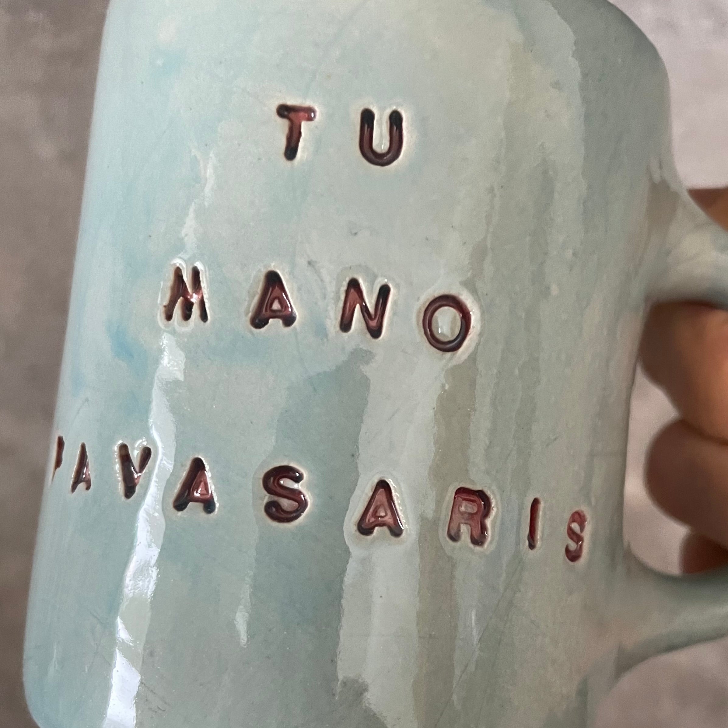 Light blue mug about spring