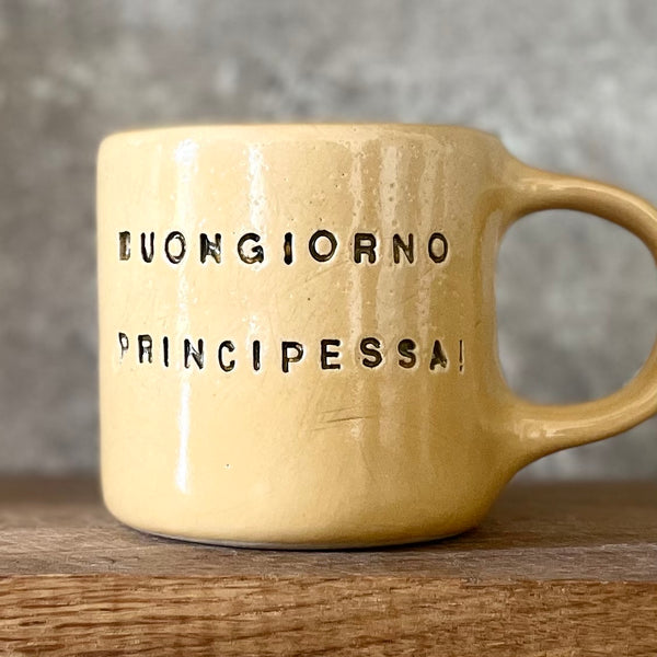 Yellow handmade mug for her