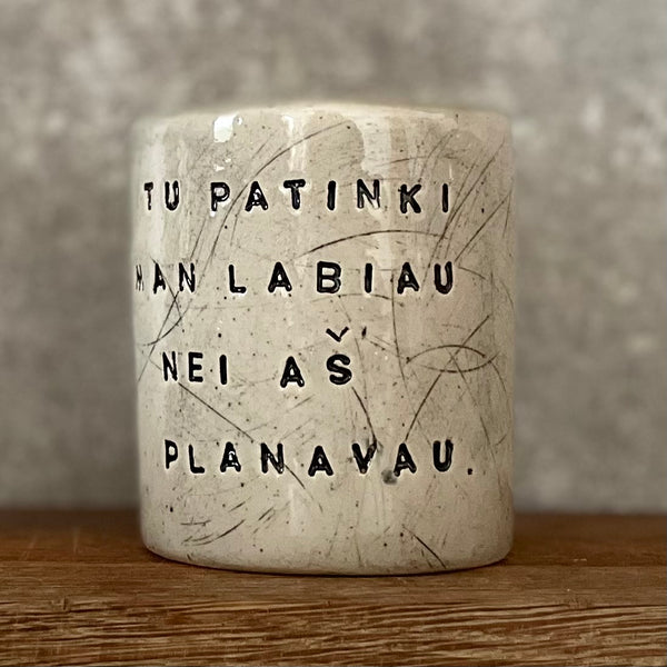 Speckled mug with lovely saying