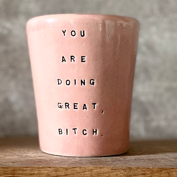 Pink coffee mug