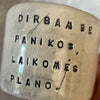 Set of two small mugs with words in Lithuanian - flat