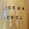 Geltonas puodelis "LIEKAM LOVOJ" 150 ml