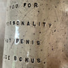 Speckled mug with funny saying