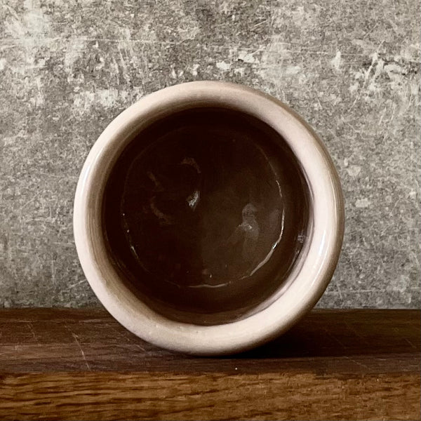 Pale pink ceramic mug "DABAR IR ČIA"