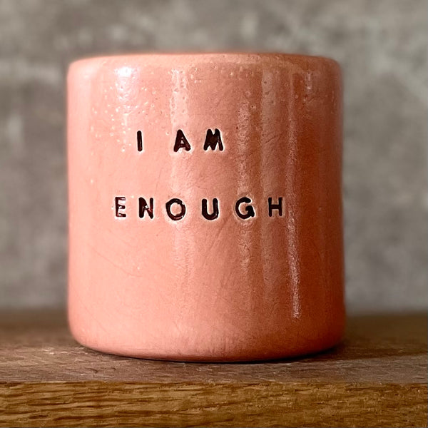 Rožinis puodelis I AM ENOUGH