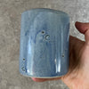 Blue ceramic tumbler mug with saying