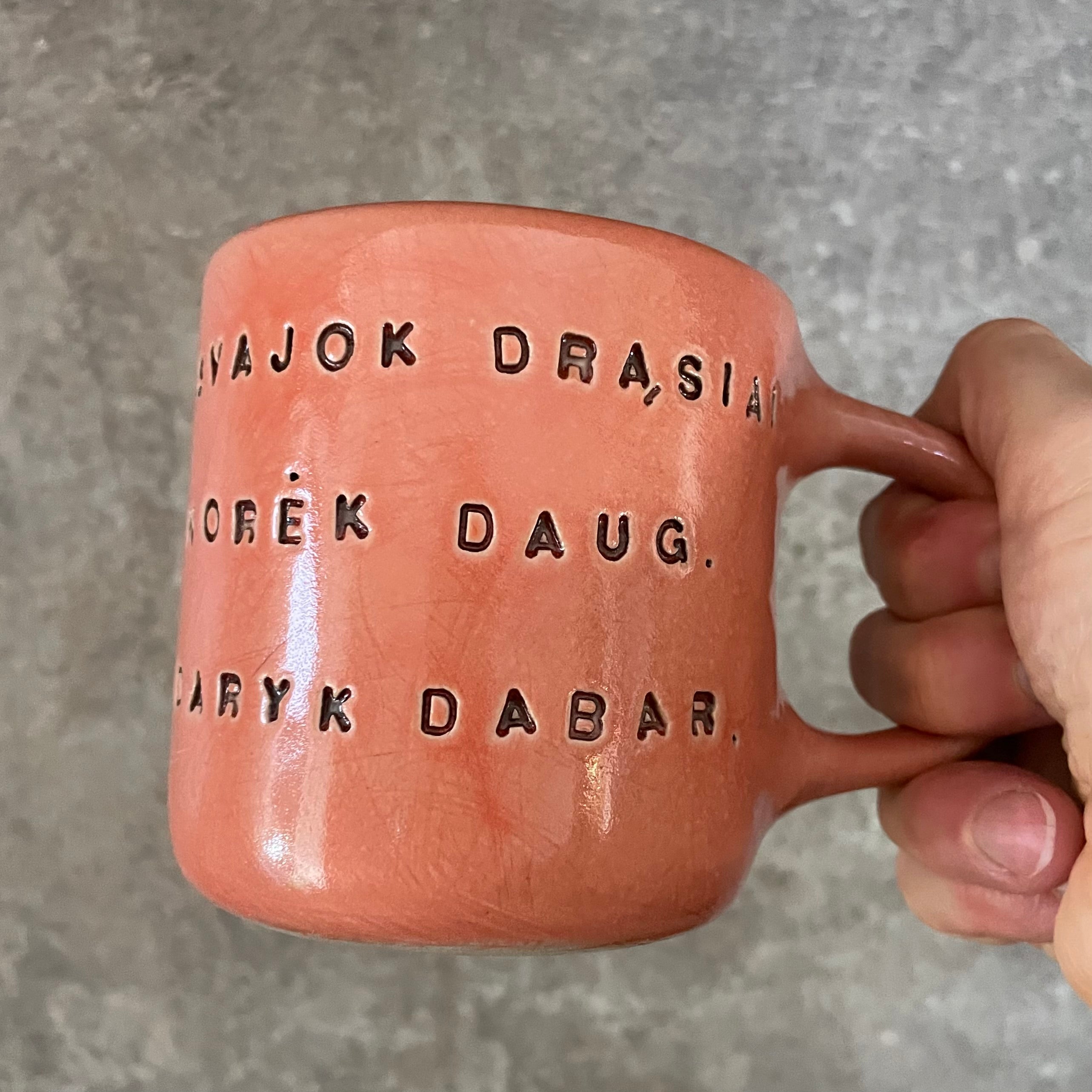 Red inspirational mug
