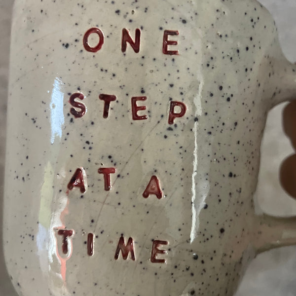 Off-white mug ONE STEP AT A TIME