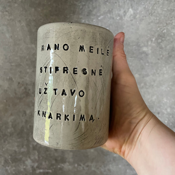 Speckled mug with lovely saying