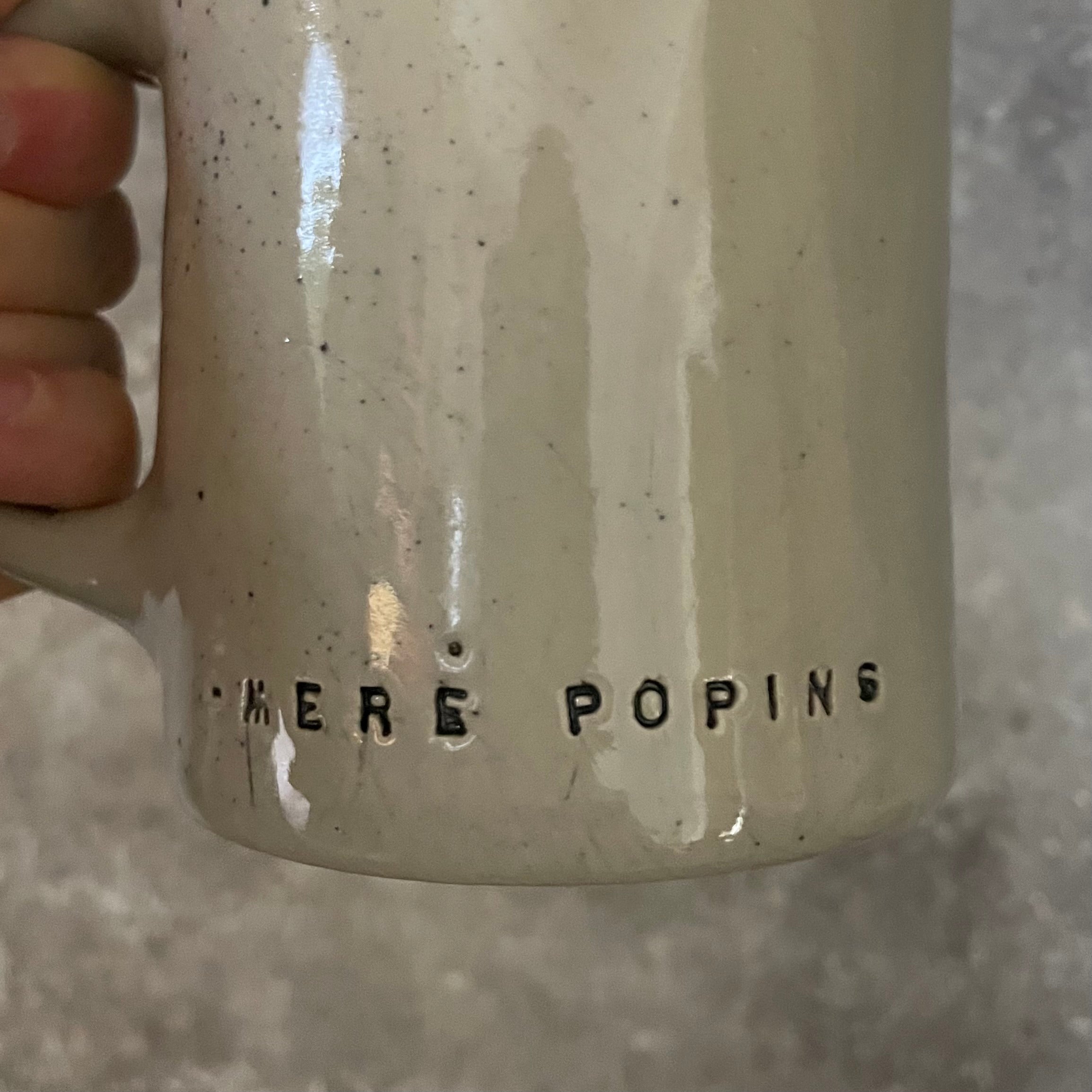 Handmade ceramic stoneware mug with quote by famous nanny