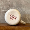 White medium ceramic mug with words about work - twin