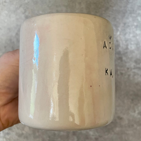 Pale mug with words of gratitude